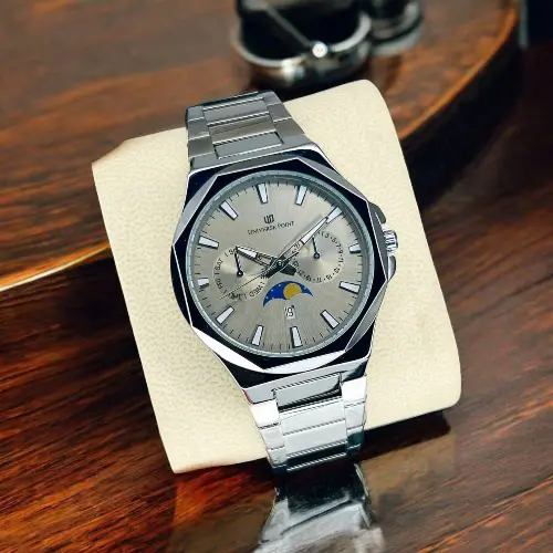 Luxury Men's Stainless Steel Watch | Elegant Black Dial Chronograph – Perfect Gift - Image 2