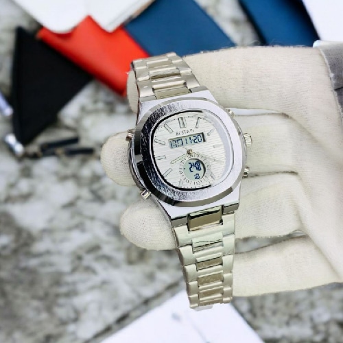 Bestwin Men’s Gold Silver Analog Digital Watch - Image 5