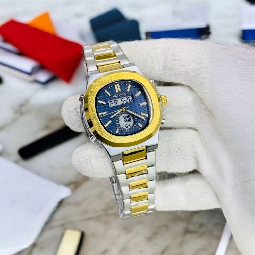 Bestwin Men’s Gold Silver Analog Digital Watch - Image 3